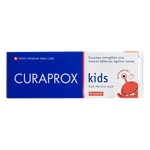 Зубна паста дитяча ферментна Curaprox CS Kids 0+ з ніжним смаком солодкої полуниці, 60 мл